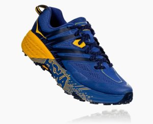 Hoka One One Men's Speedgoat 3 Running Shoes Blue/Gold - AU KIUL